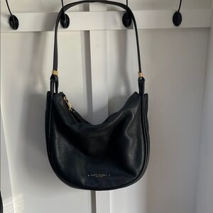 Marc Jacobs Elegant Black Hobo Bag with Gold Details